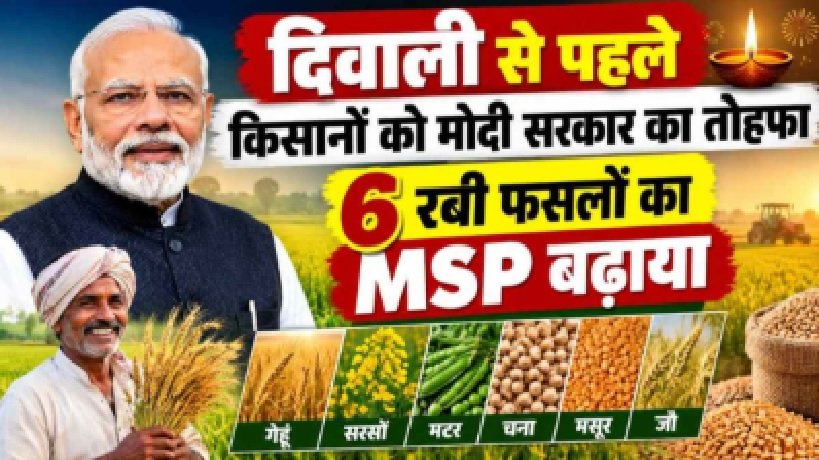 Increase in MSP for Rabi Crops Ranges from ₹25 to ₹675 per Quintal